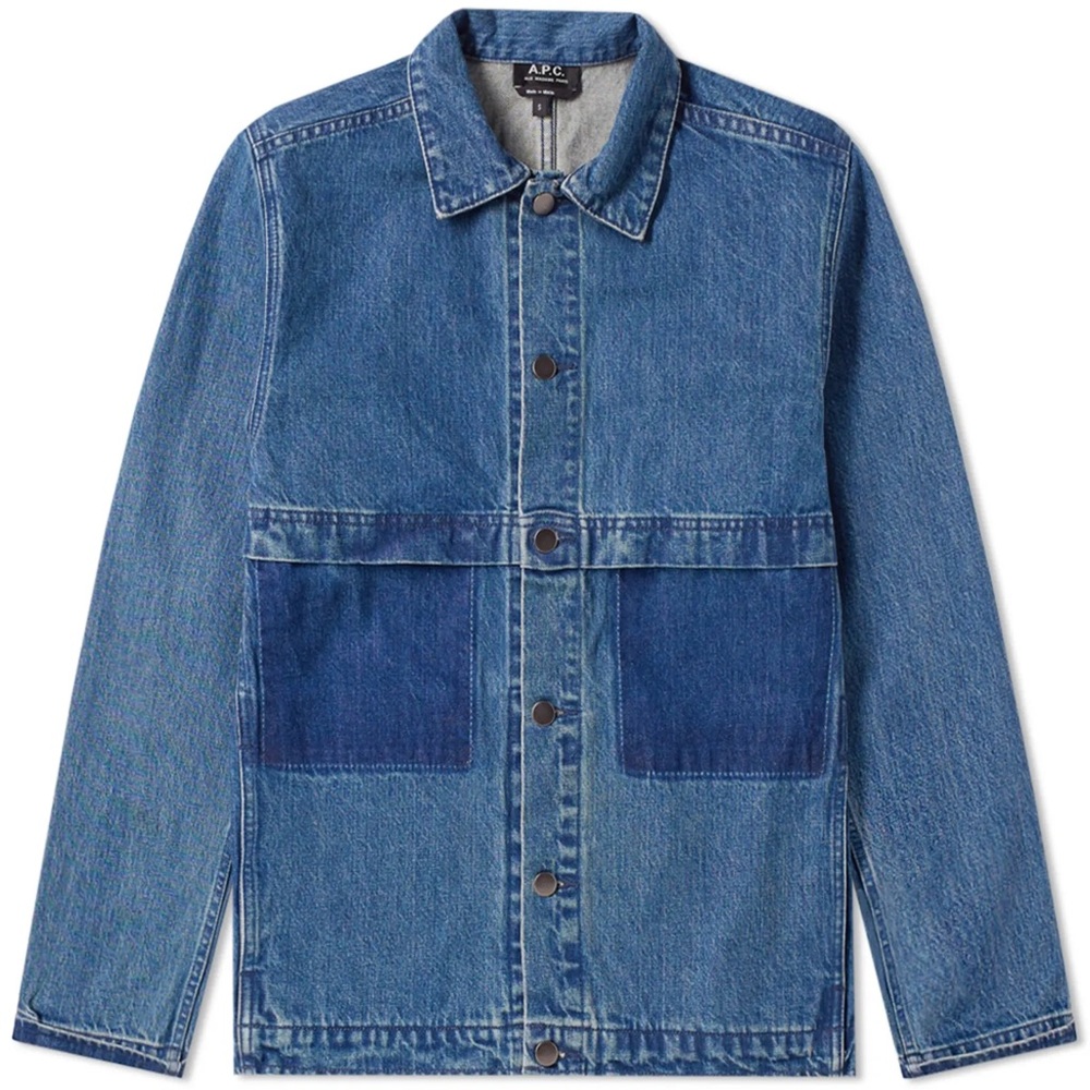 Brand New Men’s 100% Cotton Blue Denim Chore Jacket Size S - Picture 5 of 6